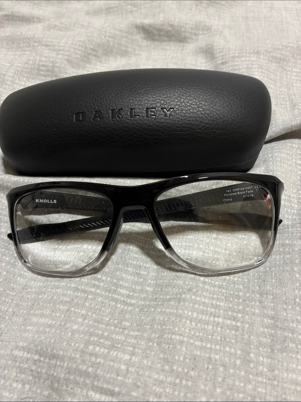 Oakley Knolls Black to Clear Gradient Rectangular Glasses NO LENSES